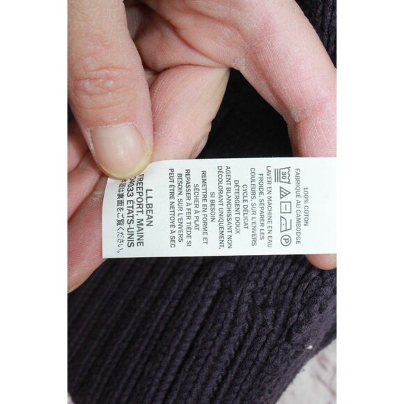 LL Bean Double L Cable Sweater Button Front Cardigan Purple Size XS - Picture 9 of 12